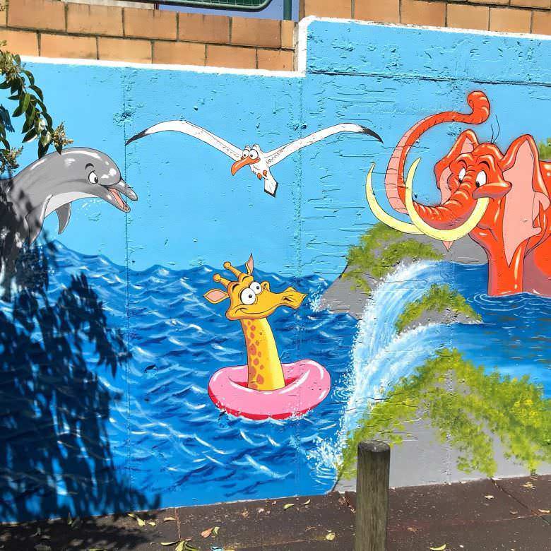 Mural en colegio Cluny (Vigo)