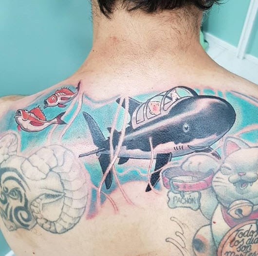 Tatuaje en la espalda de Tintin