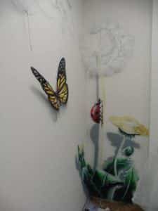 Graffitis pared del cuarto - Mural naturaleza