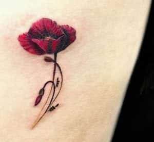 Tatuajes para Mujeres - Tatuaje Poppy flower