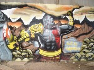 Graffiti comercial en Santa Cruz de Tenerife - Graffiti God of war