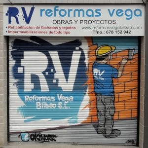 Graffiti comercial en Gijón - Persiana Bilbao