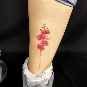 Tatuajes para Mujeres - Tatuaje Orquídeas a color