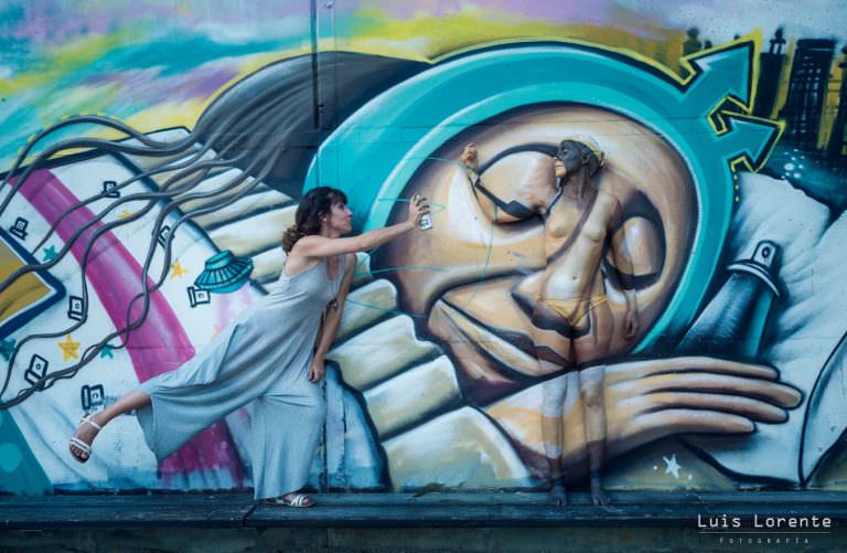 Body painting graffiti Zaragoza