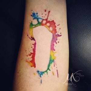 Tattoos de Acuarela - Tauaje: Huella de mi sobrina a Watercolor