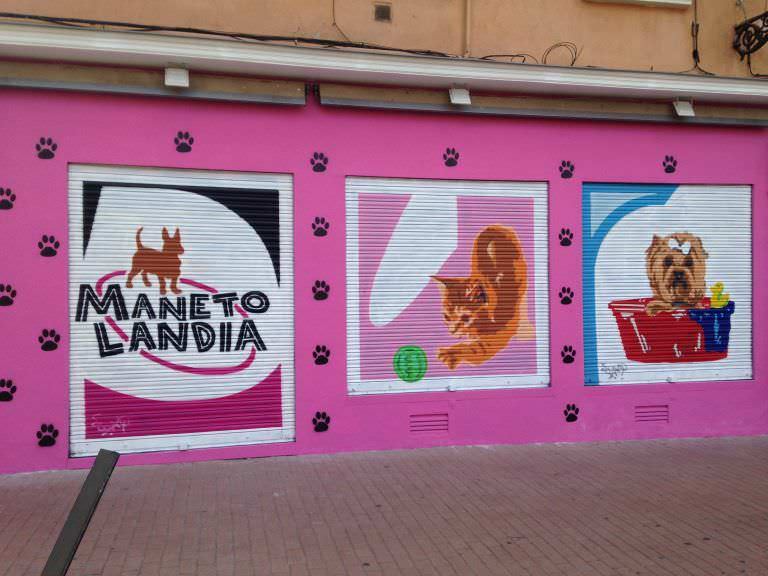 Mural decorativo: Manetolandia tienda y peluquería canina