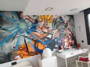 Rotulación a mano en Valencia - Graffiti habitación infantil: Bola de dragón