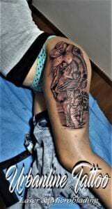Estudios de Tatuajes en Huelva - Tatuaje realista pierna tigre