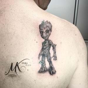 Estudios de tatuajes en Madrid - Tatuaje Groot