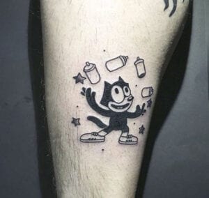 Tatuajes divertidos - Tatuaje Felix el gato