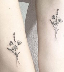 Tatuajes de flores - Minitattoo ramito de flores