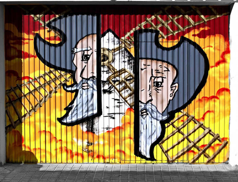 Graffiti de un Quijote y el molino