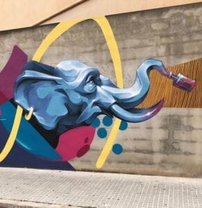 Graffiti profesional - Mural elefante