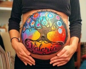 Belly painting o Vientre Pintado - Bellypainting: Árbol de la vida y familia