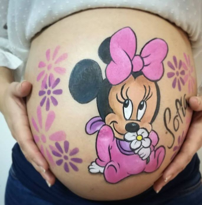 Belly Painting Minnie