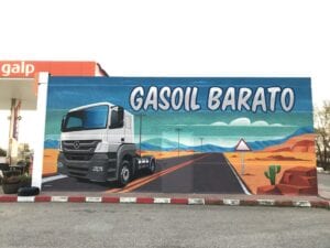 Graffiti comercial en Pamplona - Graffiiti profesional en Gasolinera