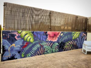 Graffiti mural - Mural para casa particular con flores