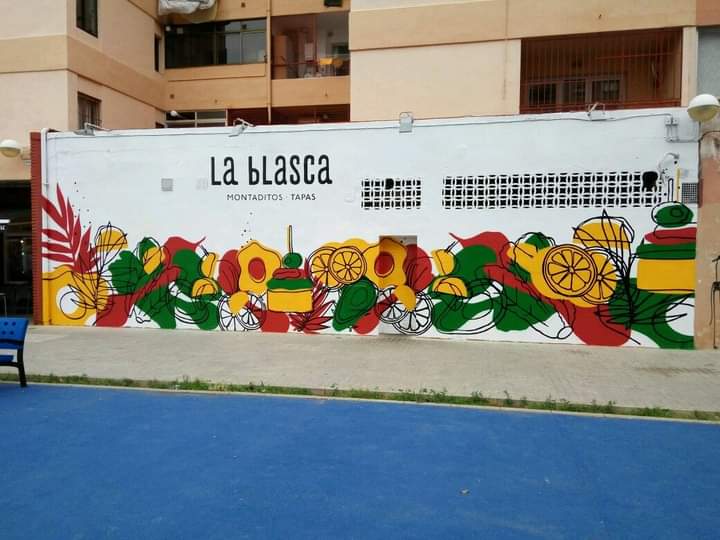 Graffiti mural, Restaurante La Blasca, Valencia.