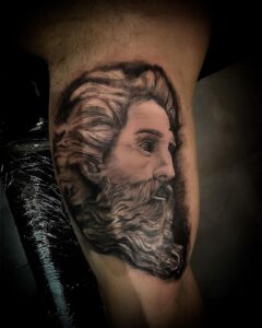 Tatuajes en Negro y Grises - Black and Grey - Tatuaje de Poseidón