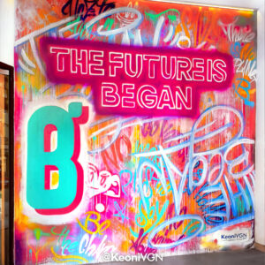 Graffiti comercial en León - Photocall “The future is began”